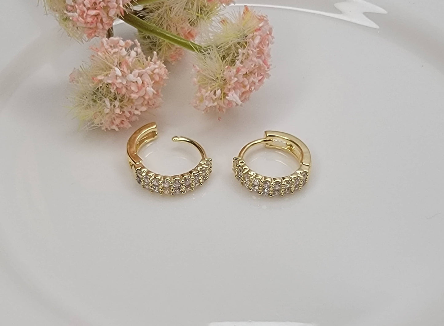 CZ CLICKER EARRINGS.