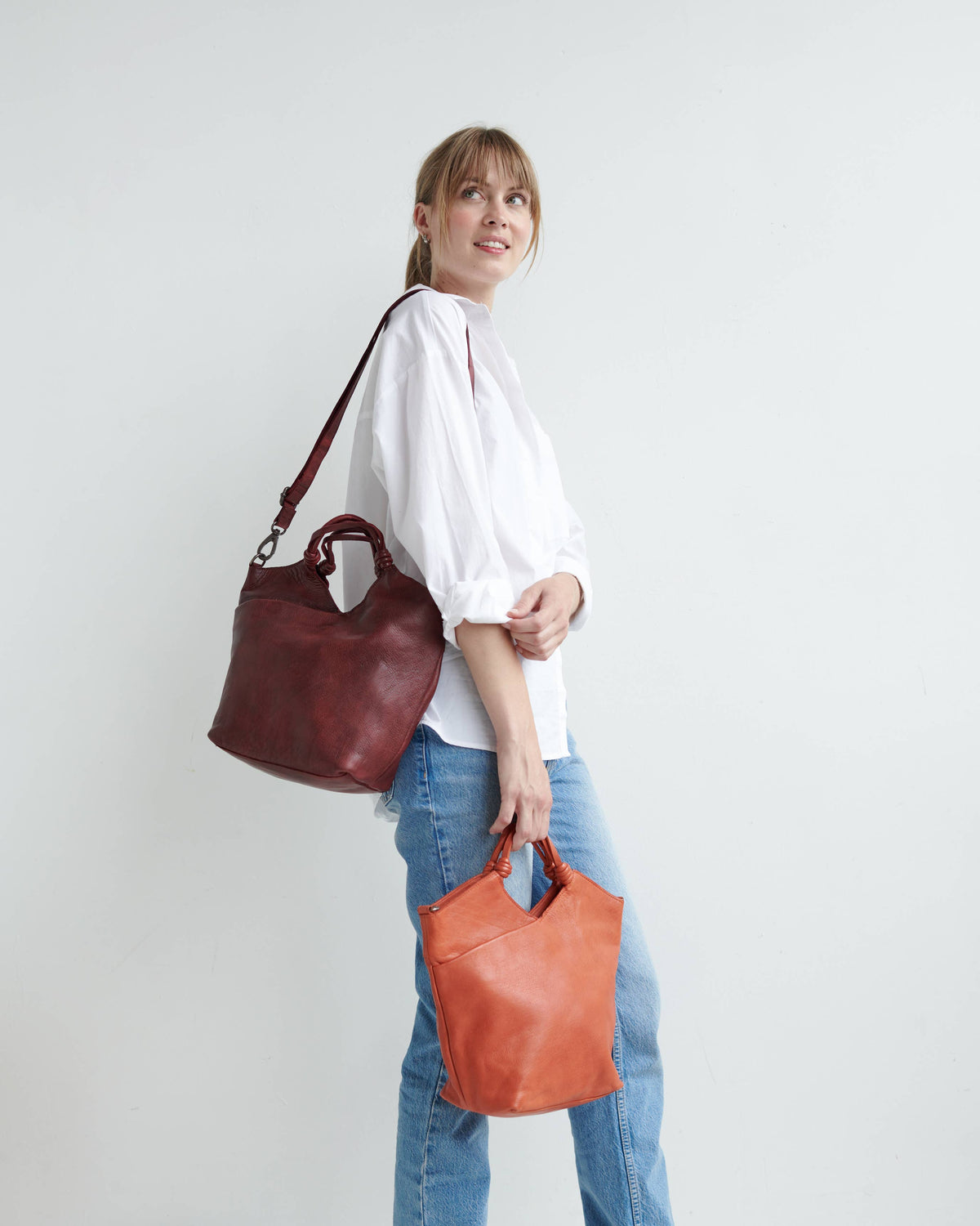 Nash Handcrafted Leather Tote/Crossbody Bags