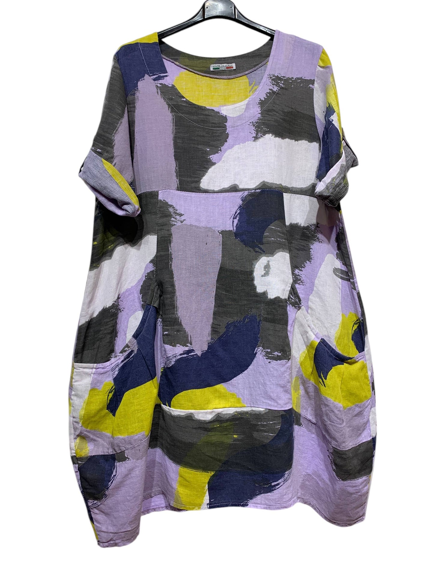 LINEN DRESS 0423 SPRING SUMMER CLOTHING ABSTRACT PATTERN