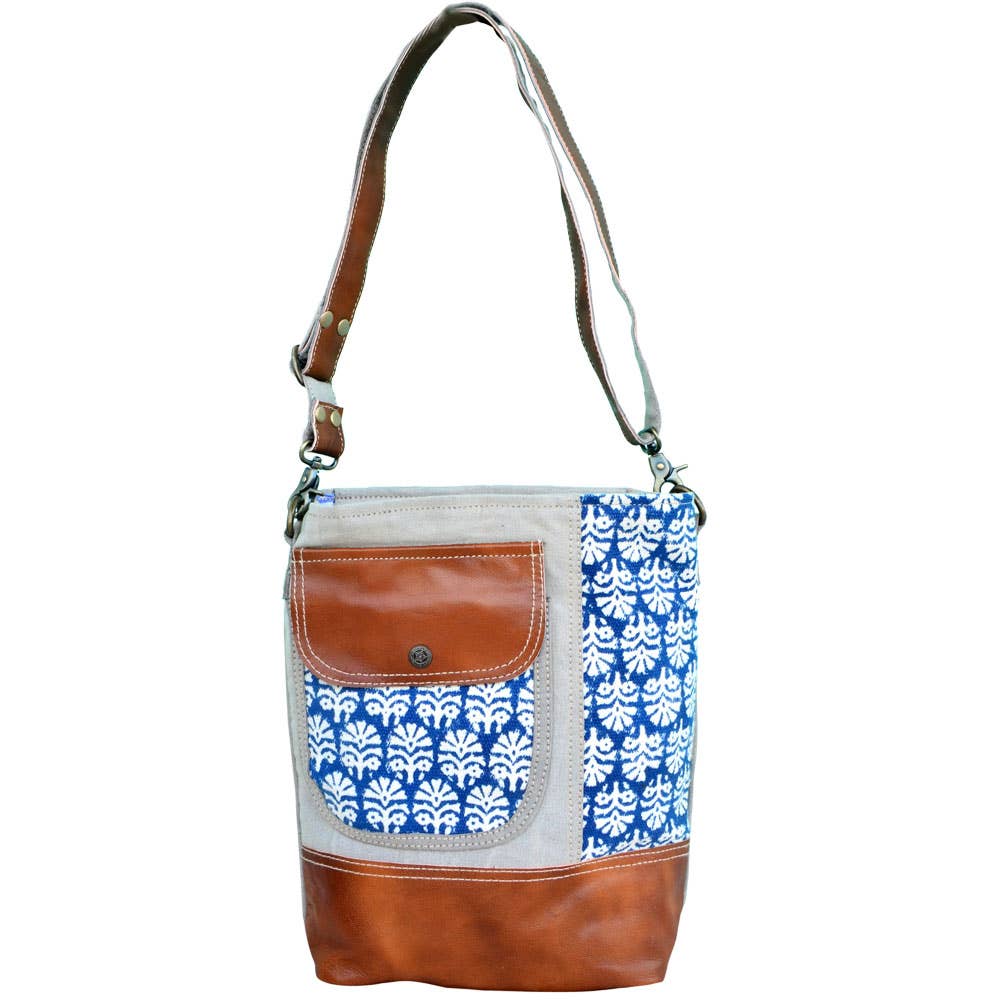 Blue & Grey Canvas With Pattern