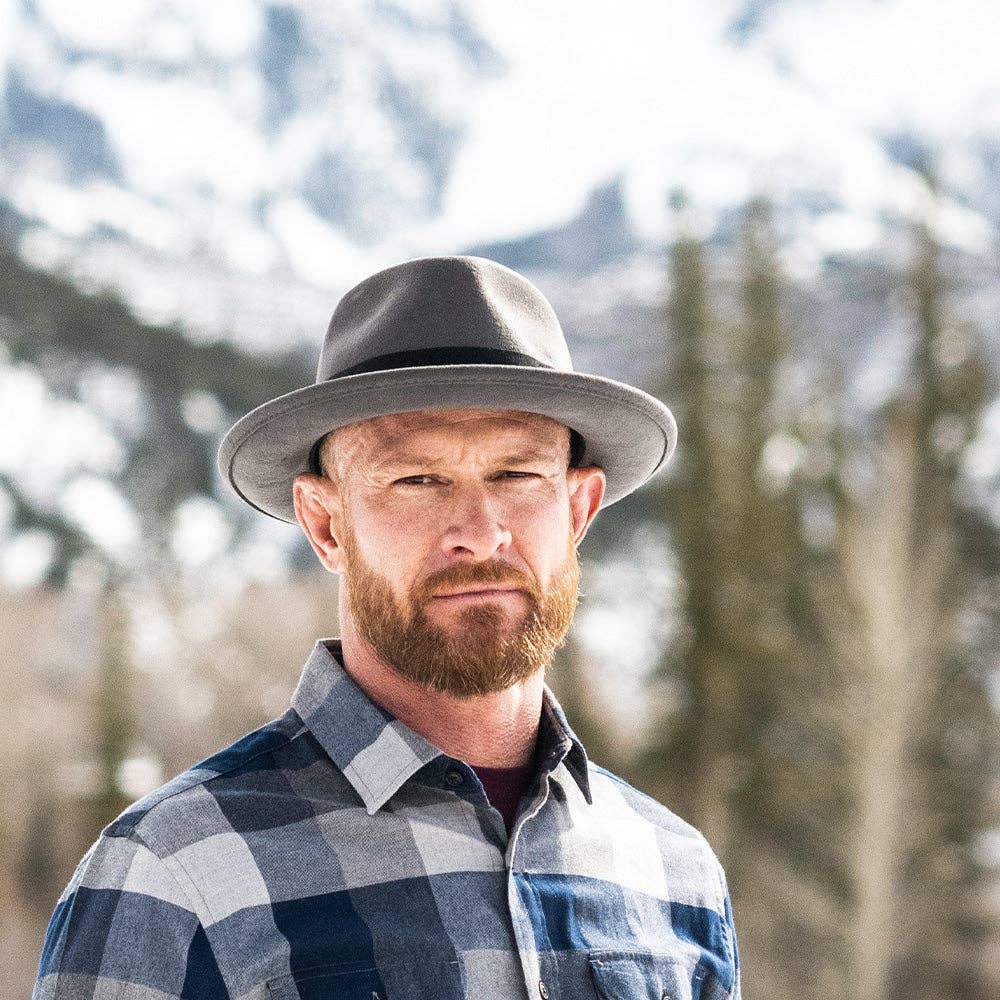 Mens Winter Wool Felt Crushable Fedora Hat- Bristol