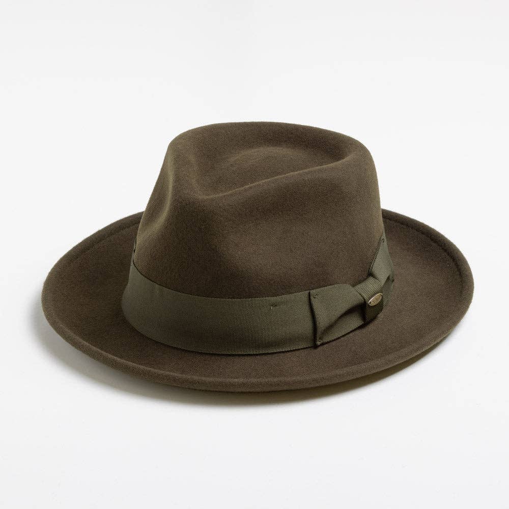 Mens Winter Wool Felt Crushable Fedora Hat- Bristol