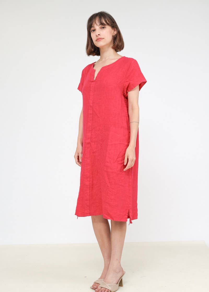 37692 TUNIC IN 100% LINEN: COPPER