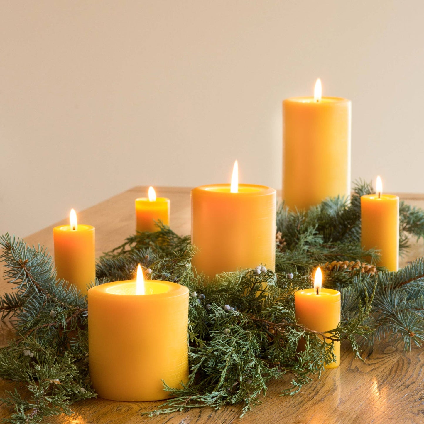 Pure Beeswax Pillar Candles – Handmade in USA
