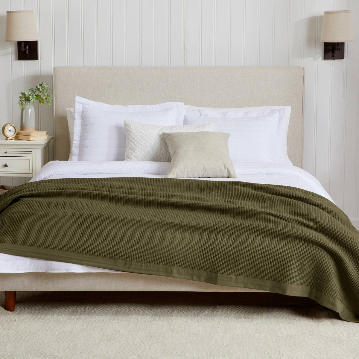 100% Cotton Small Waffle Weave Blanket - Hazel Collection