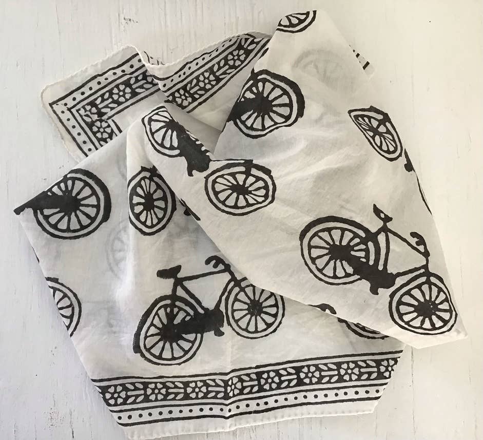 Scarf 22" Sq. Bicycle Black