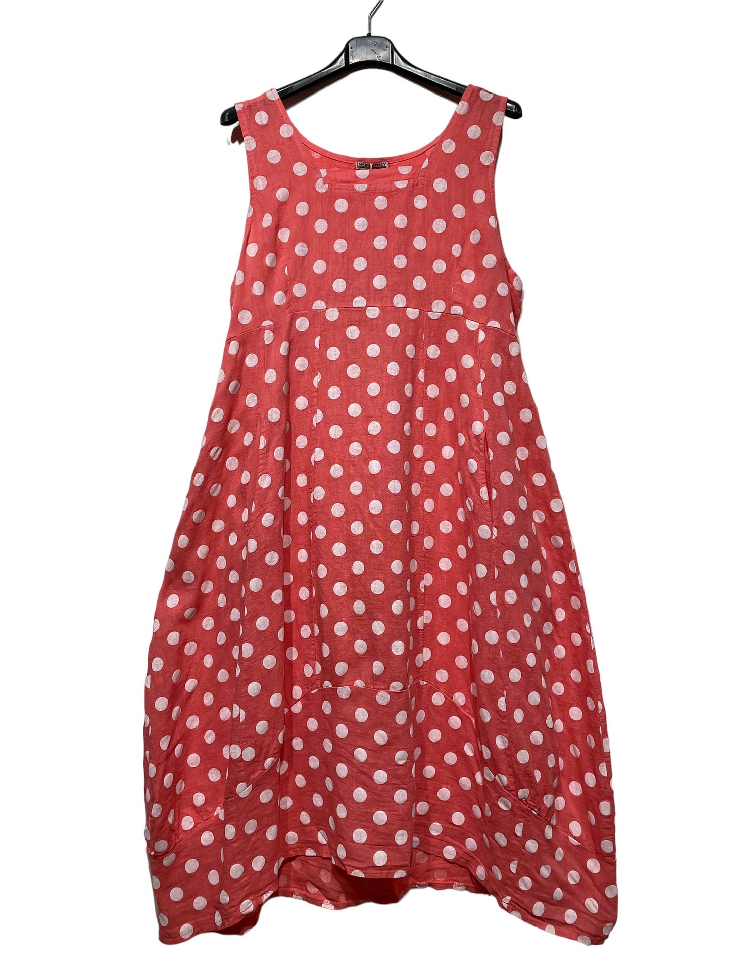 322 POLKA DOT DRESS IN LINEN SPRING SUMMER CLOTHING