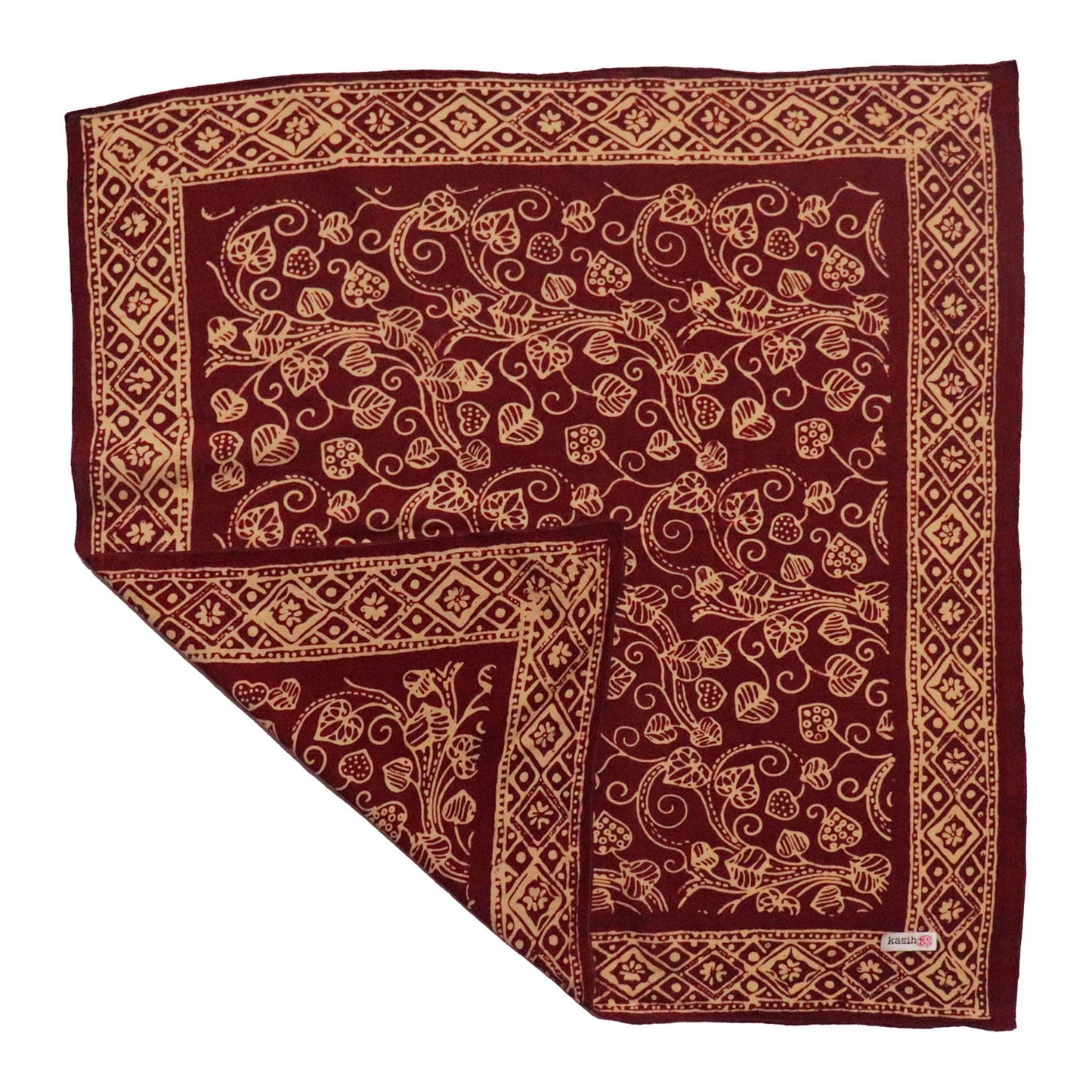Hand Dyed Batik Bandana, 100% Soft Cotton, Charmed Canopy, Red
