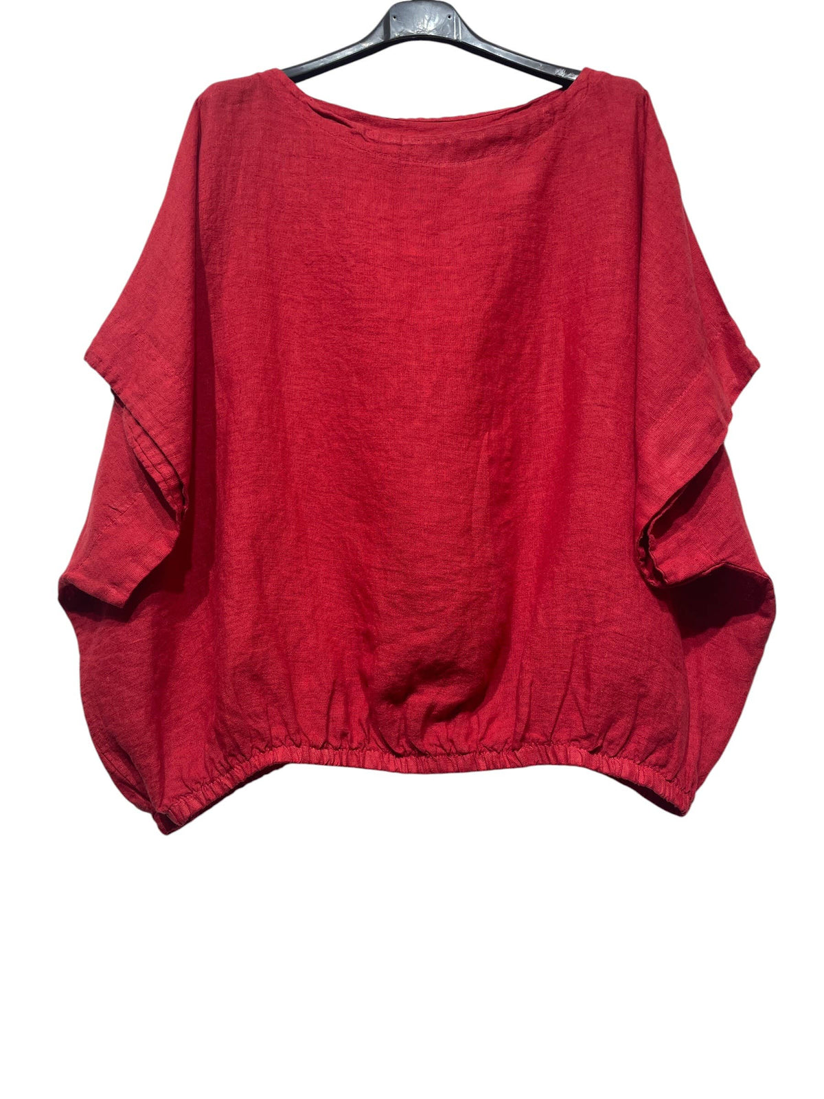 9558 Oversized linen tunic with elasticated hem