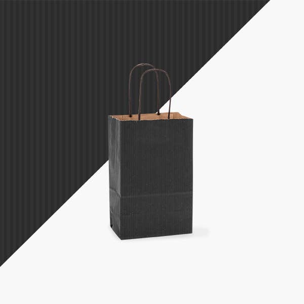Recycled Shadow Stripe Kraft Paper Retail Shopping Bags