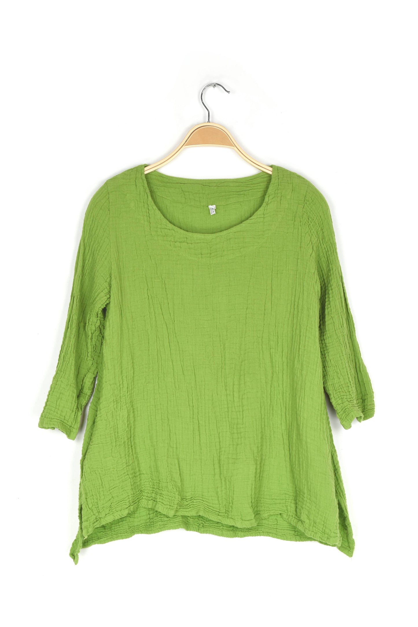 Crinkle Cotton Long Sleeve Tunic-03477 (S/M, L/X, XXL)