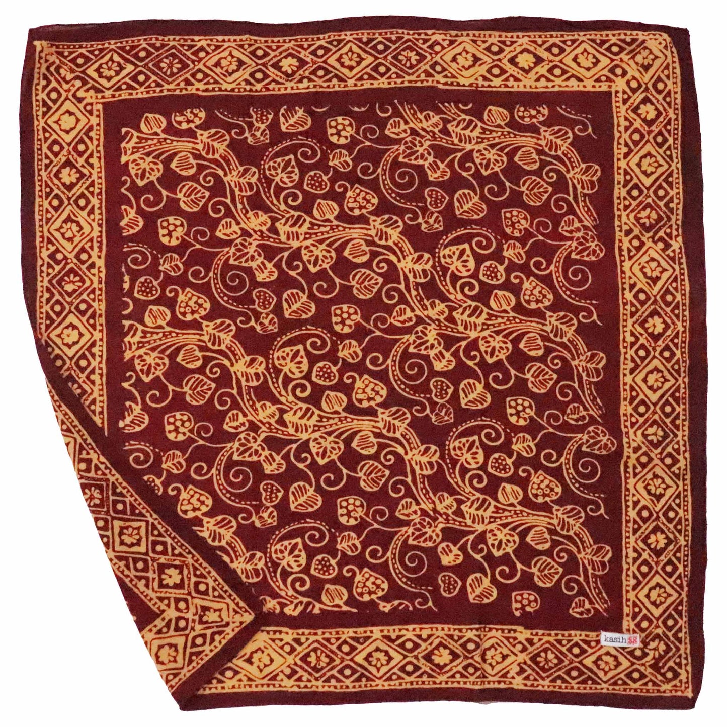 Hand Dyed Batik Bandana, 100% Soft Cotton, Charmed Canopy, Red