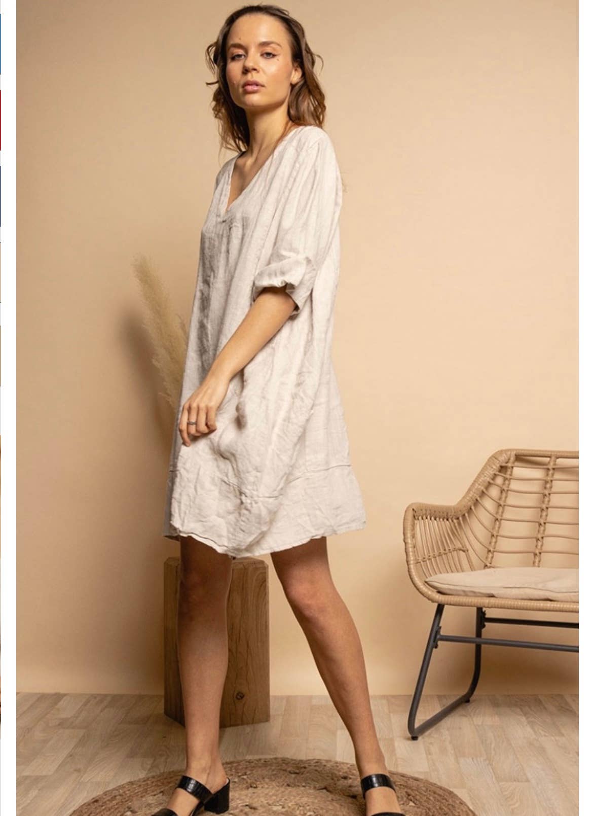 LINEN DRESS. 67188 MELANIA