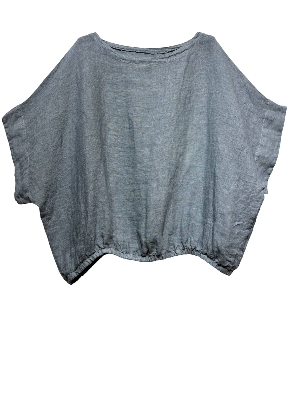 9558 Oversized linen tunic with elasticated hem