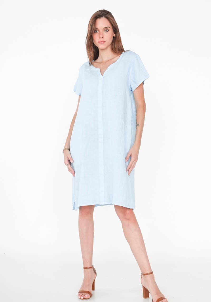 37692 TUNIC IN 100% LINEN: COPPER
