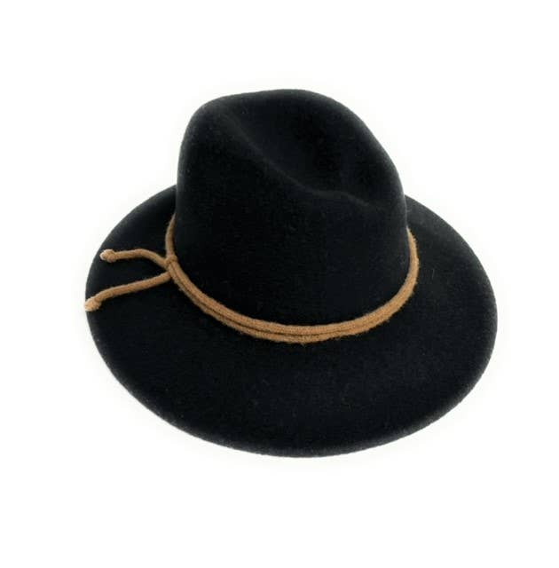 21S-0905 Boiled Wool Fedora Brim with Tie