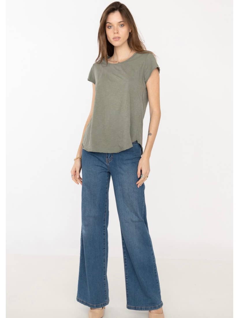 COTTON T-SHIRT ROUND NECK, BASIC 8117