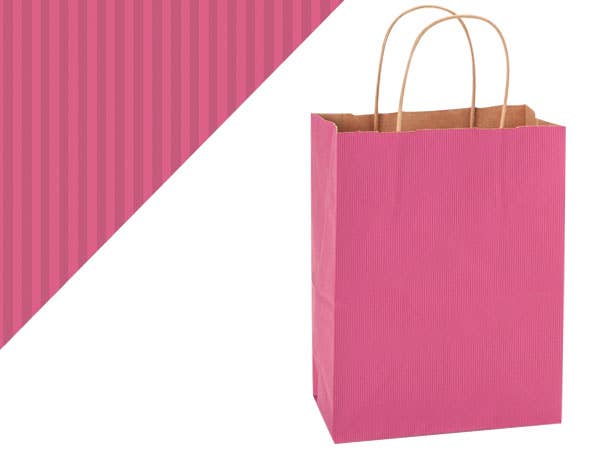Recycled Shadow Stripe Kraft Paper Retail Shopping Bags