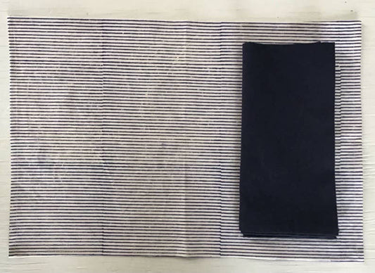 Tablemats Uneven Stripe Blue