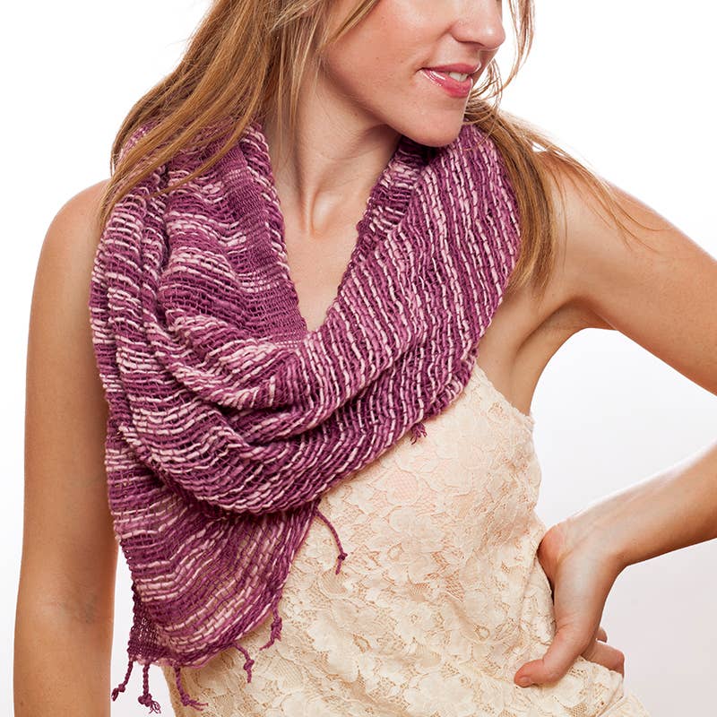 100% Cotton Fair Trade Free Weave Scarf for Fall and Winter
