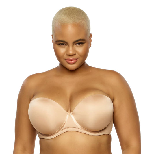 Marvelous Strapless Full Busted Underwire Bra - Warm Nude
