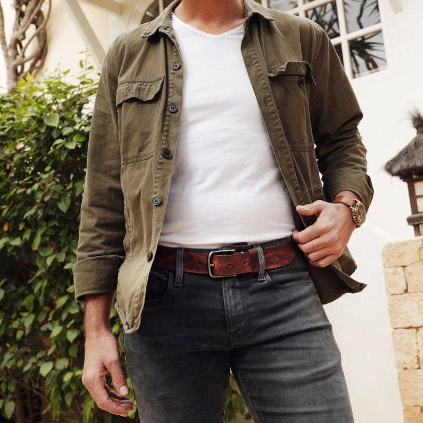 Dani | Silver Buckle Classic Casual Rugged Leather Belt