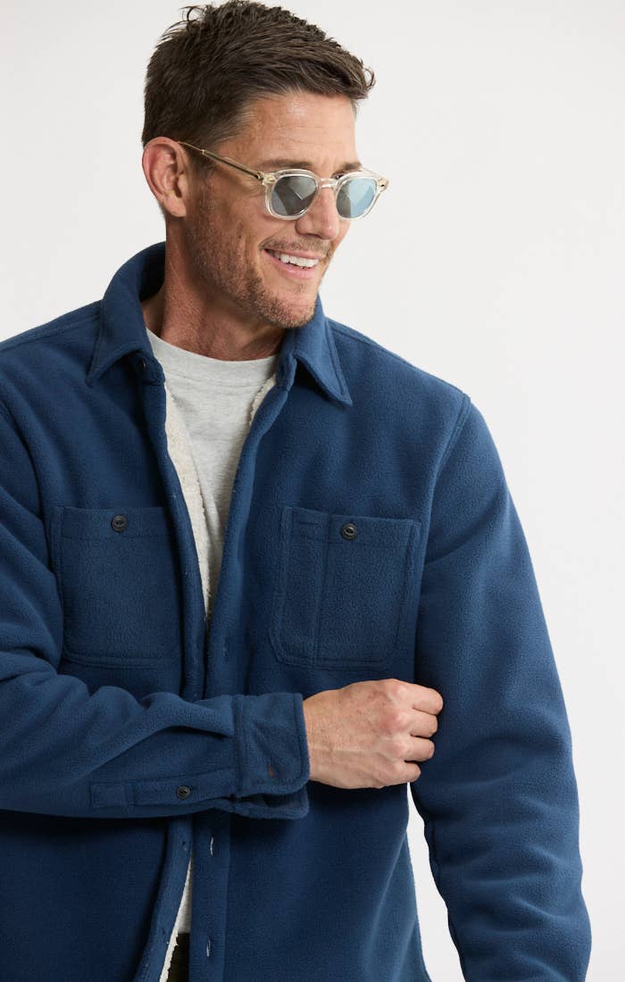 Sherpa Bonded Polar Fleece Shirt Jacket