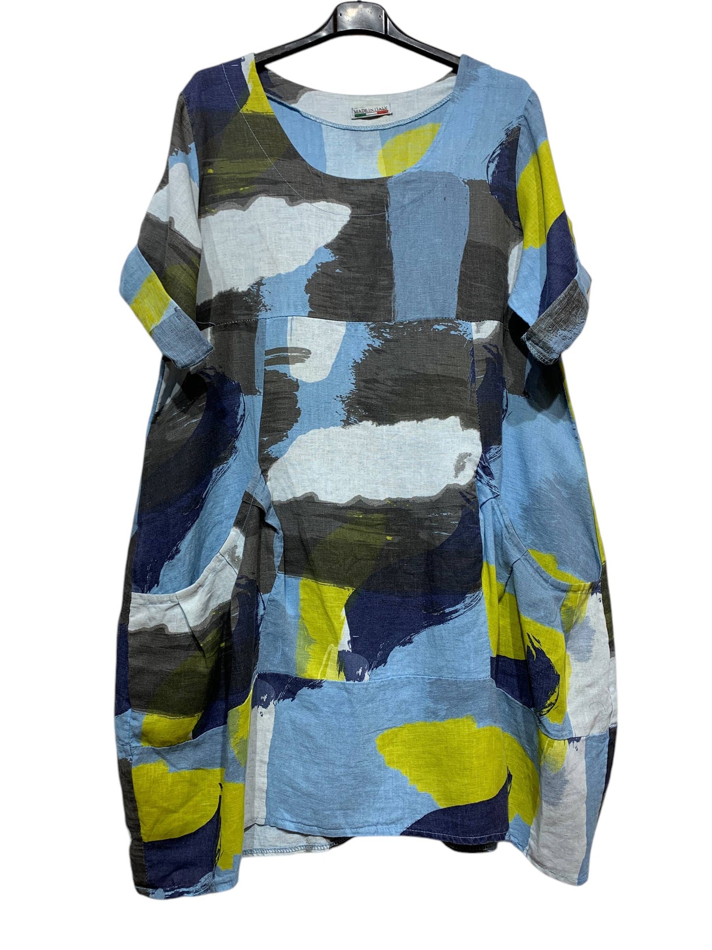 LINEN DRESS 0423 SPRING SUMMER CLOTHING ABSTRACT PATTERN