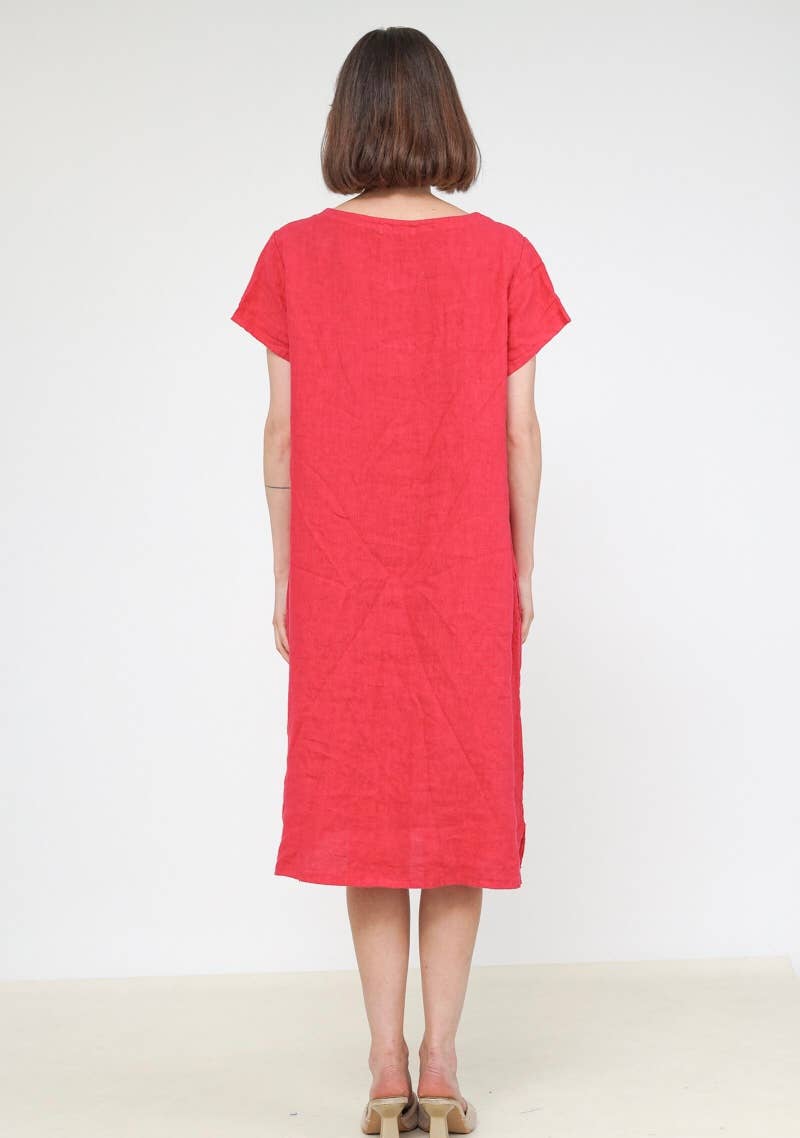 37692 TUNIC IN 100% LINEN: COPPER