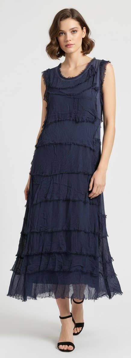 Silk Maxi Ruffle Dress
No Tariffs Will Be Added