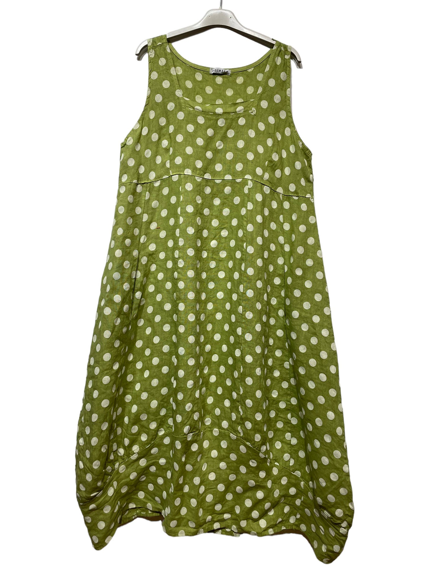 322 POLKA DOT DRESS IN LINEN SPRING SUMMER CLOTHING
