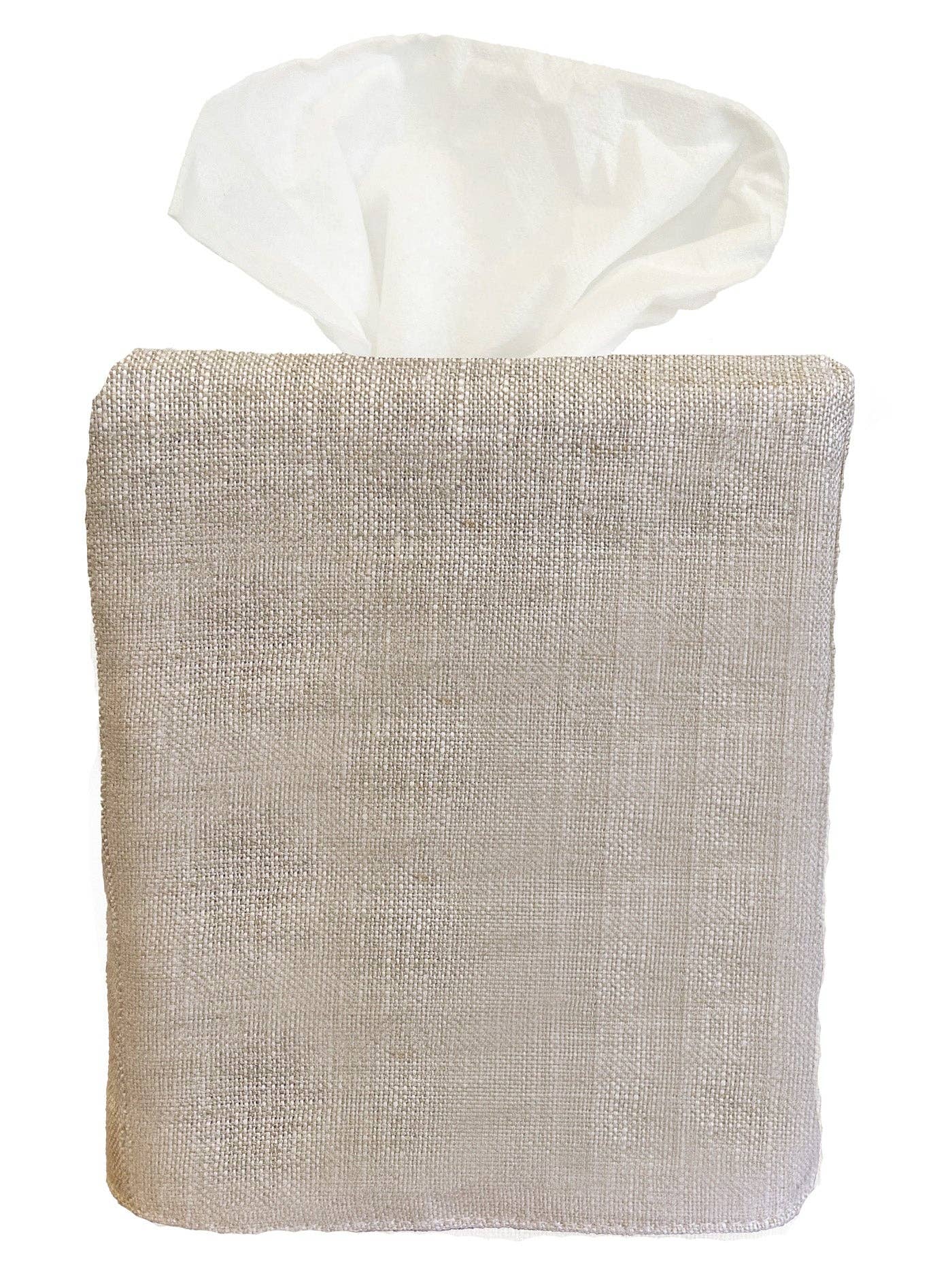 Tissue Box Cover - Natural Linen / Cotton, No Embroidery