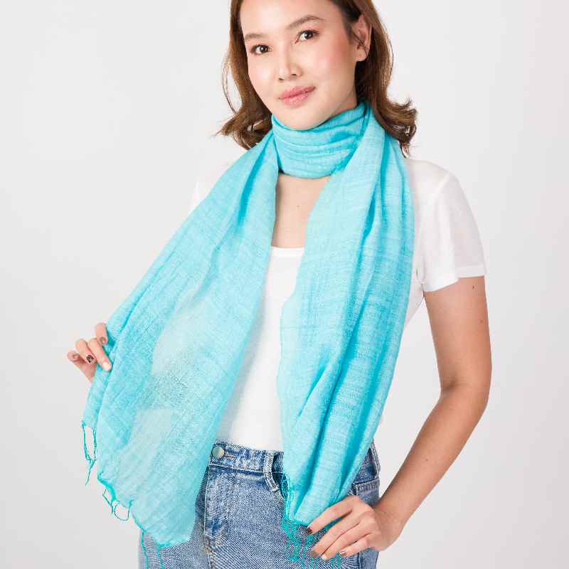 Silk and Cotton Fair Trade Shawl - Summer, Spring, Fall