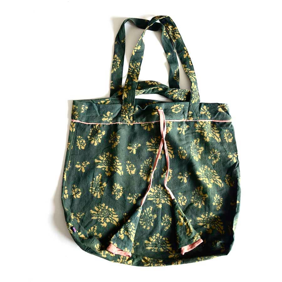 Large Organic Cotton Block Printed Bag - Marigold