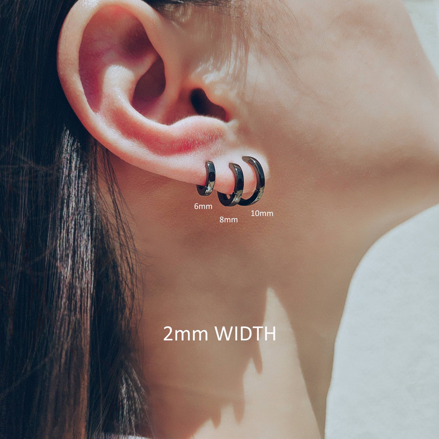 CLASSIC HUGGIE HOOP EARRINGS -E-HT1648 / E-HT1649 / E-HT1650