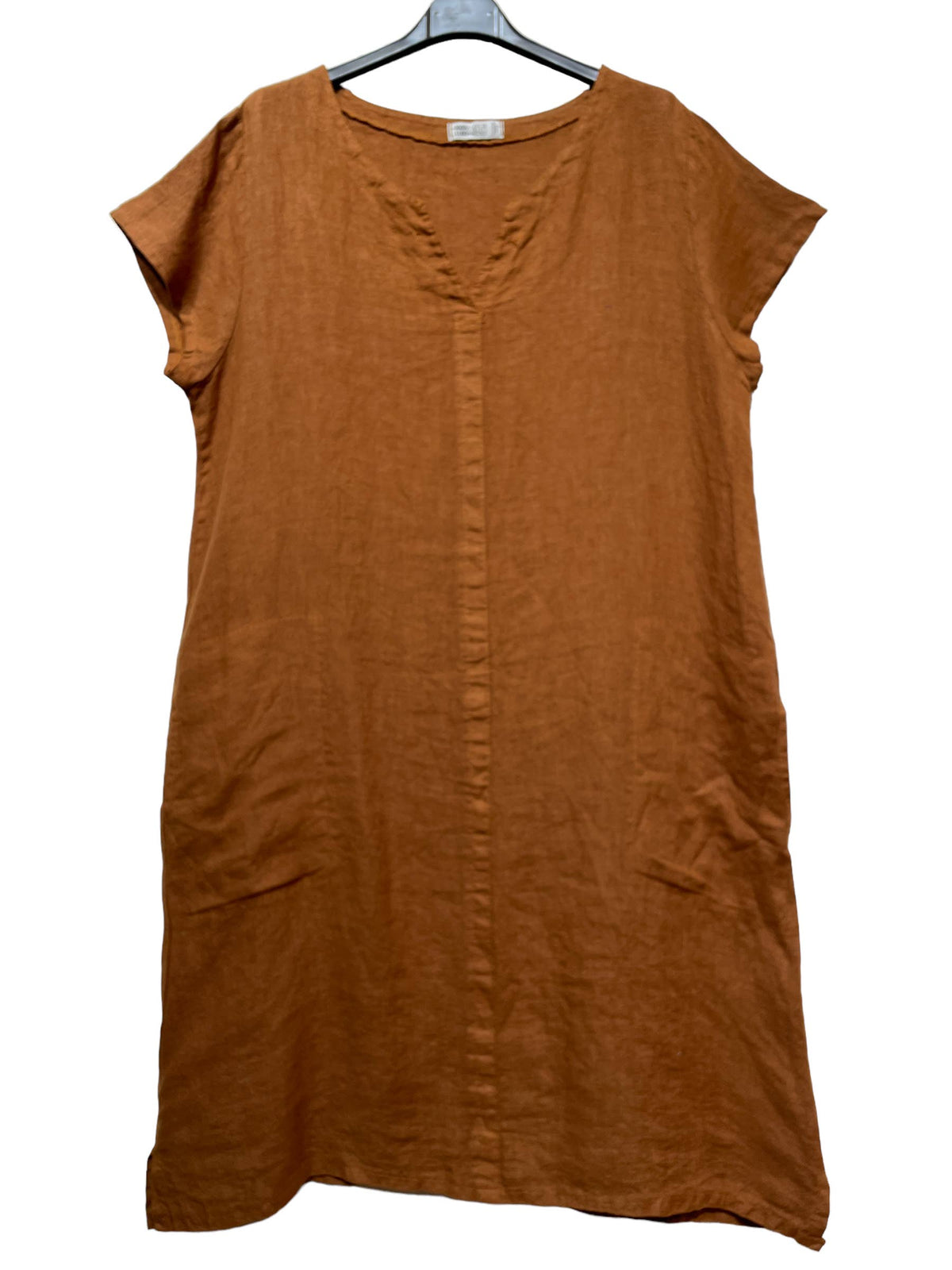 37692 TUNIC IN 100% LINEN: COPPER
