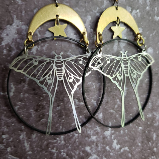 Luna - Celestial Mixed Metal Statement Earrings
