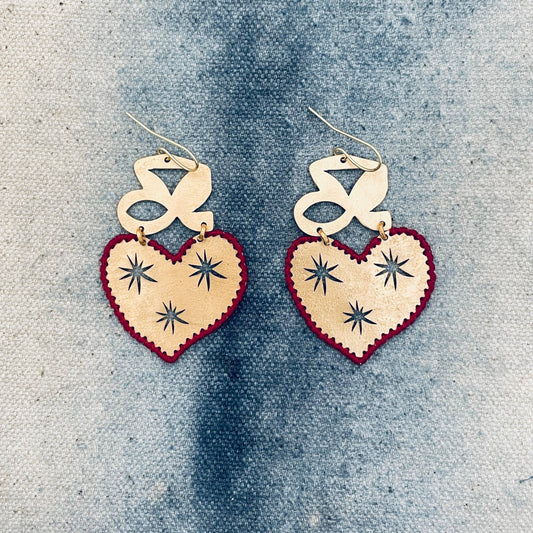 Brass Earrings, Bohemian Contemporary Handmade Jewelry