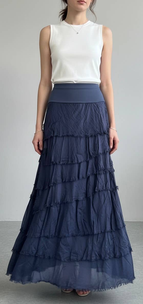 Silk Ruffle Skirt