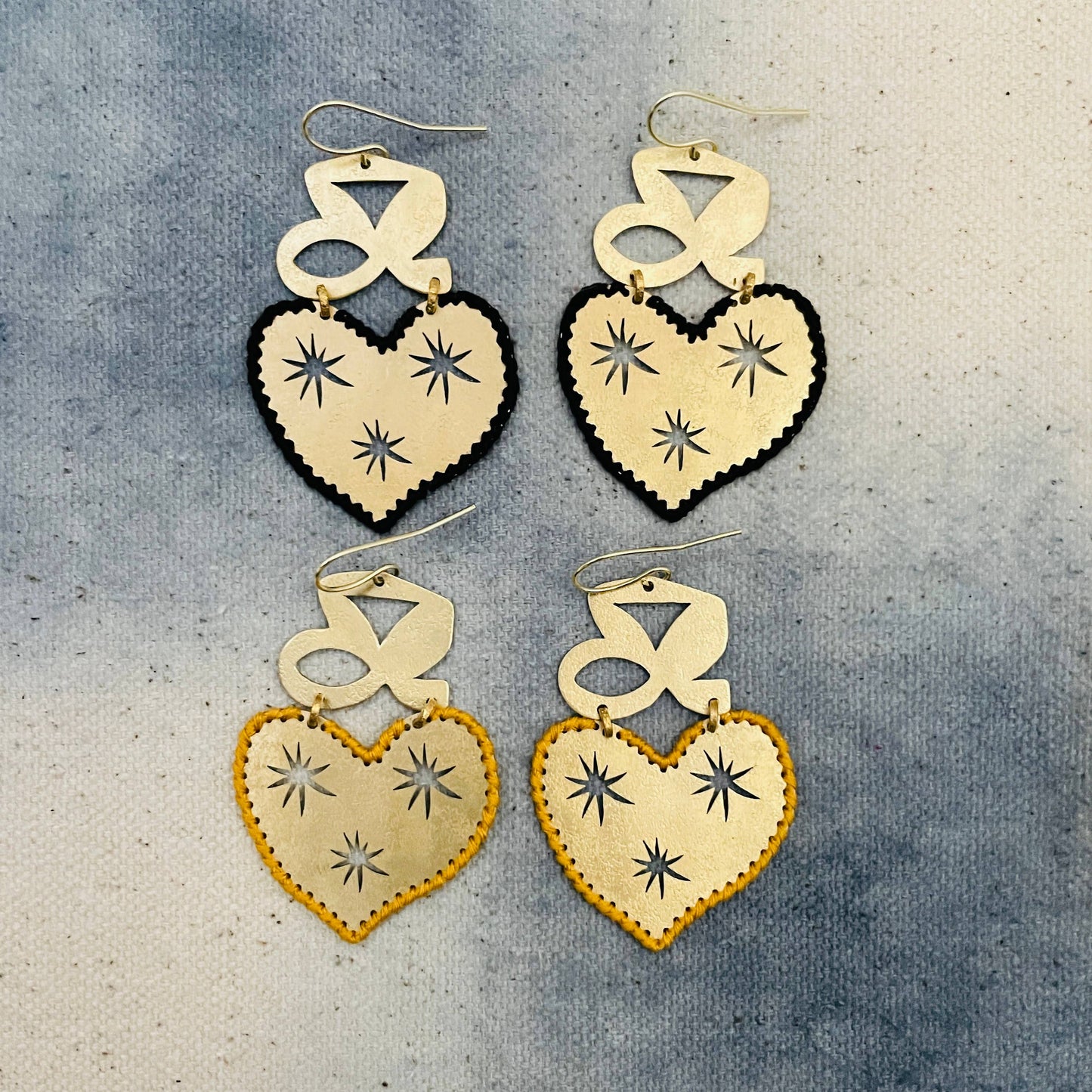 Brass Earrings, Bohemian Contemporary Handmade Jewelry