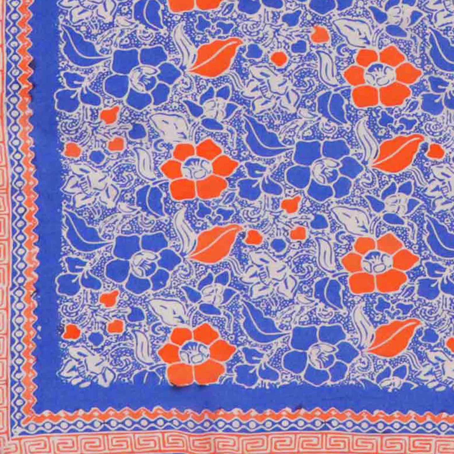 Hand Dyed Batik Bandana, 100% Soft Cotton, Sunset Sky, Blue, Orange
