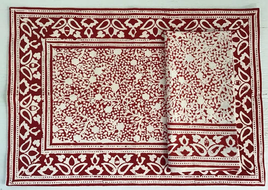 Tablemats Holiday Print Red
