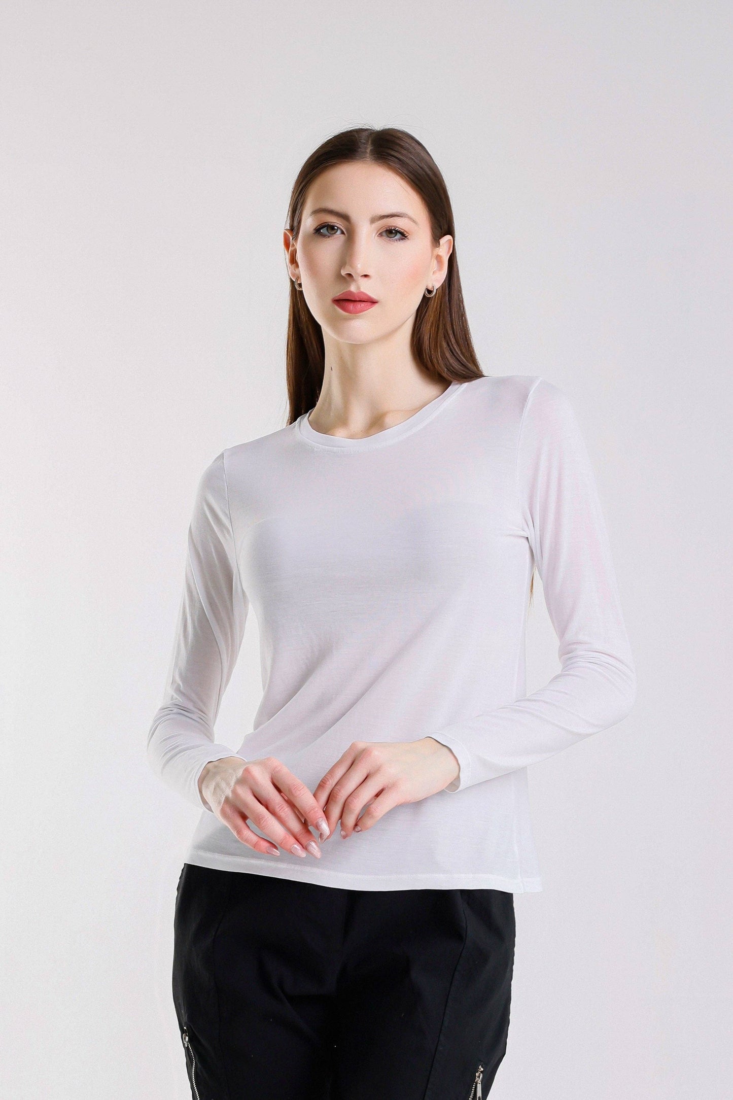 Renata Long Sleeve Crew Neck Tee (BLS432)
