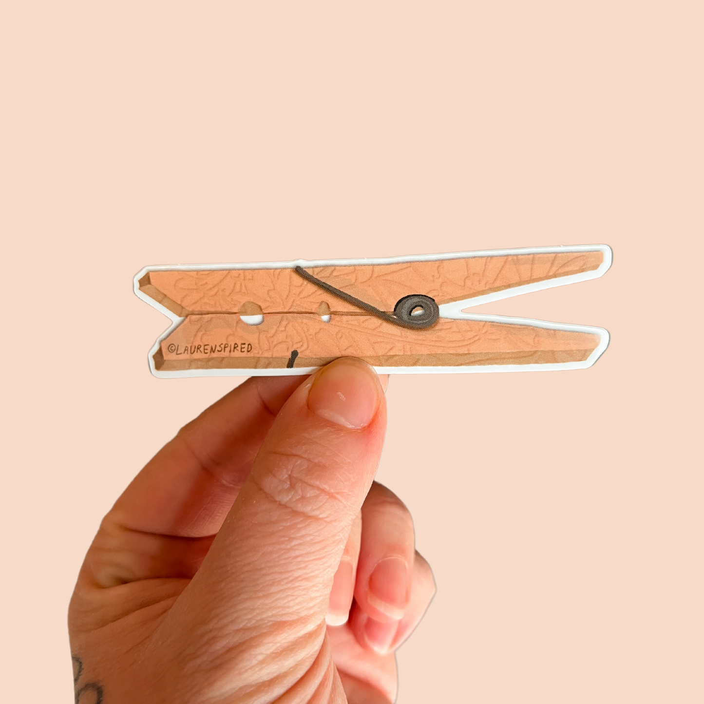 Clothespin Vinyl Stickers, Simple Life Sticker, Laundry