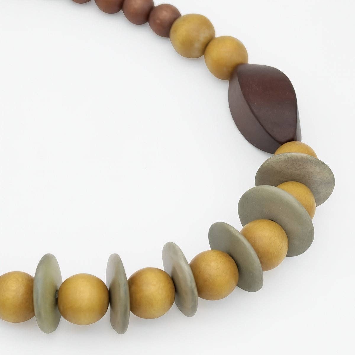 Honeygrain Wood Statement Necklace
