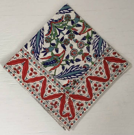 Napkins Victoria and Albert Red/Blue