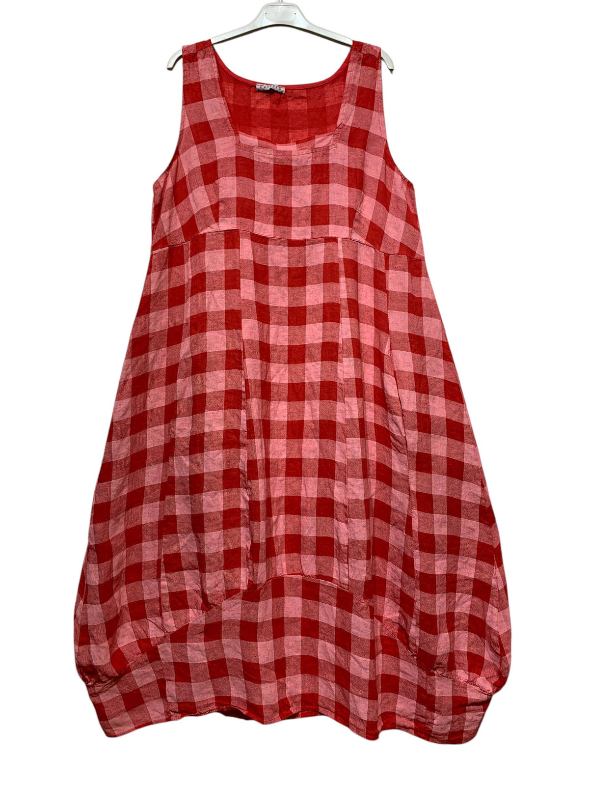 322 LINEN DRESS WITH VICHY CHECKS: CACCIU