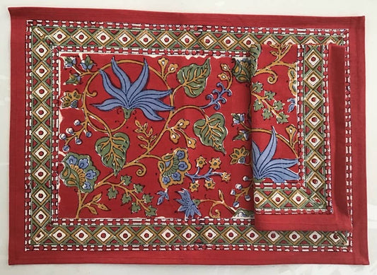 Tablemats Indo Fleur Red 1318Z