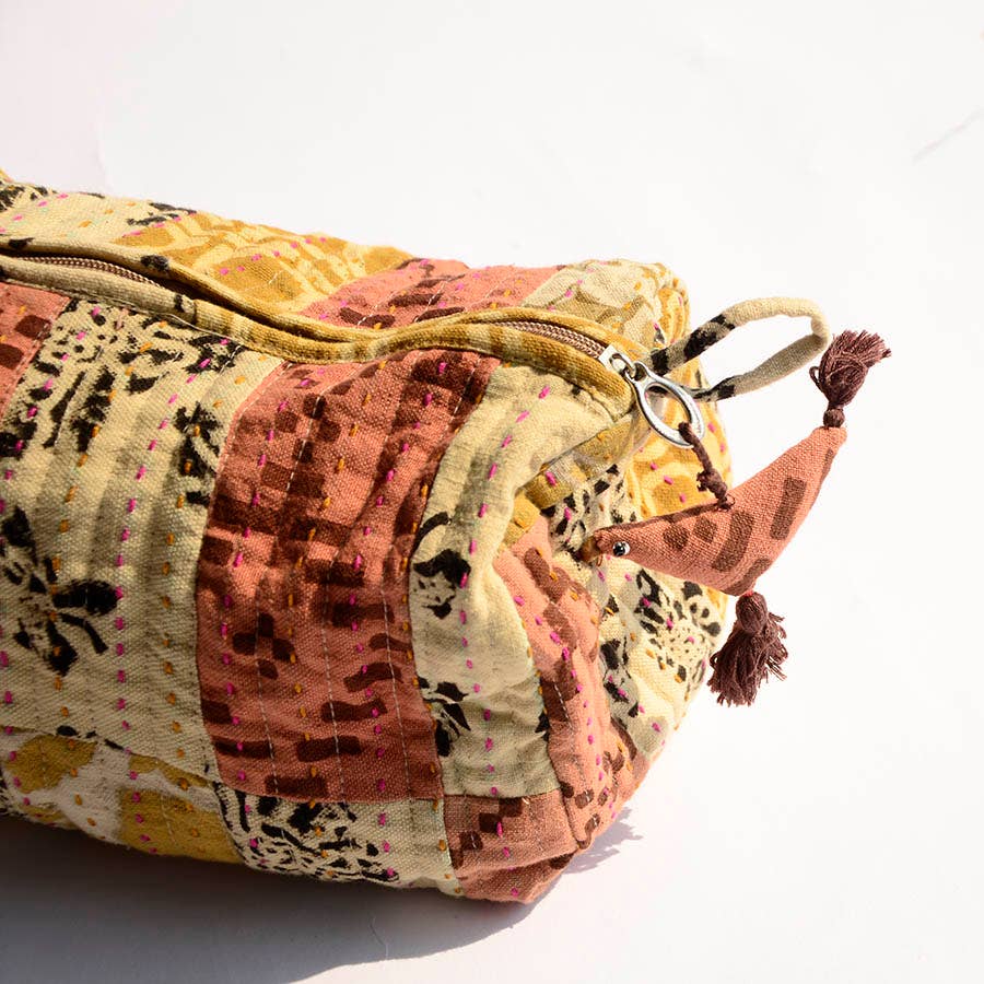 Zero Waste Cotton Large Toiletry Bag Travel Pouch - PATCH
