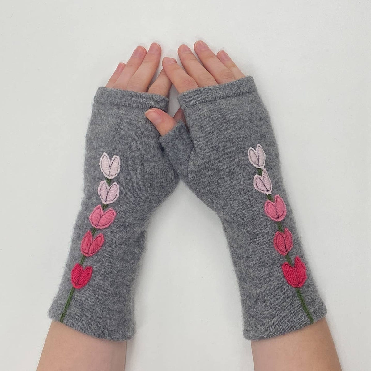 Fingerless Cashmere Gloves-Lupine